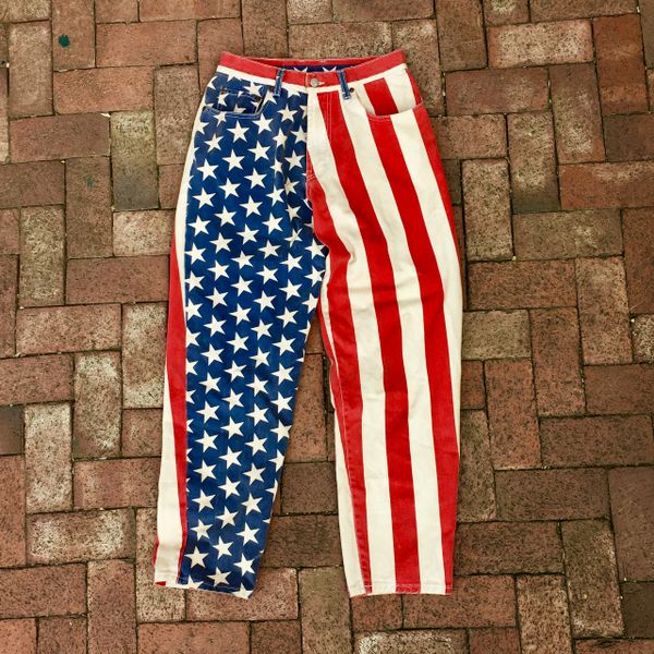 SOLD 1990s AMERICAN FLAG RELAXED FIT ZIPPER FLY DENIM JEANS BY LUCKY 31 ...