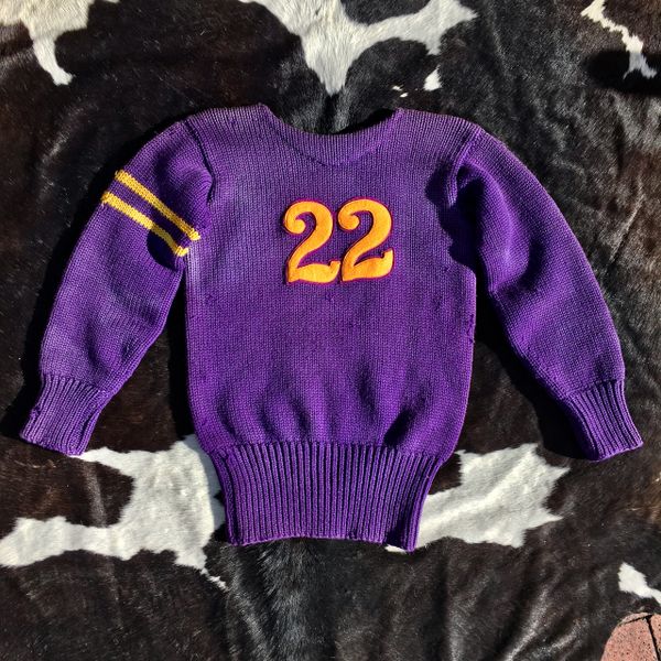 1922 Rare WOOL SPORTS Football Team Varsity 1922 SWEATER IN SUN-FADED PURPLE