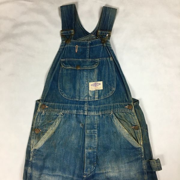 SOLD 1940s BIG DAD FADED & DISTRESSED DENIM OVERALLS | DEJA VU REFINERY ...