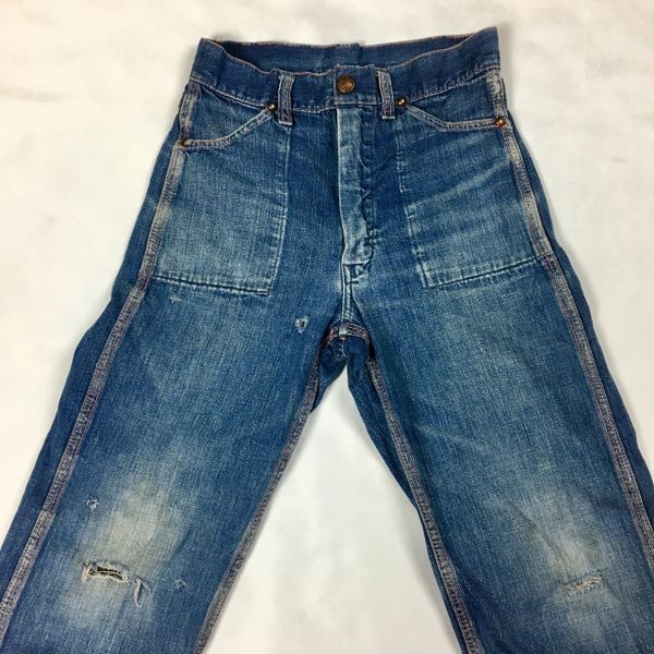 SOLD 1950s REPAIRED & DESTROYED AGAIN DISTRESSED DENIM JEANS FOR A 7 ...