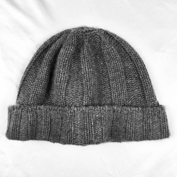 SOLD 100% CASHMERE RIBBED KNIT BEANIE CAP HAT MADE IN JAPAN BY BEAMS OUTFITTERS