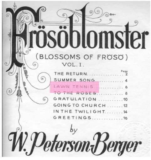 Lawn Tennis for flute and piano by Wilhelm Peterson-Berger Arr. by Bill Hutzel