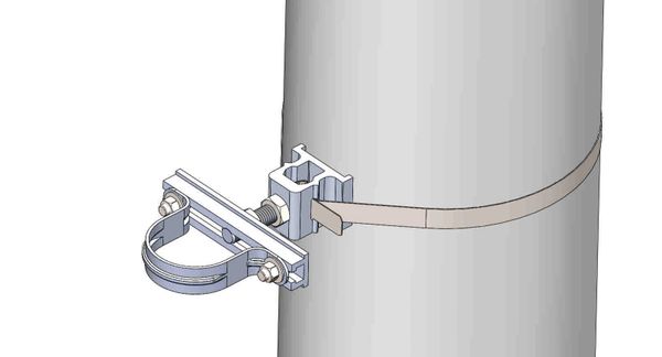 NW-3QB-.75-6U-2.5X--------Mount a 2.5" conduit on concrete or steel pole with 3/4" Stainless Steel banding.