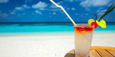 Nothing like putting your feet up and enjoying a cocktail overlooking the turquise  waters.