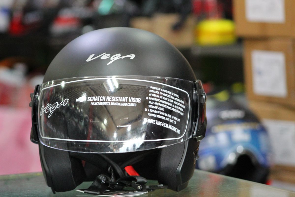 VEGA CRUISER MATT BLACK OPEN FACE HELMET