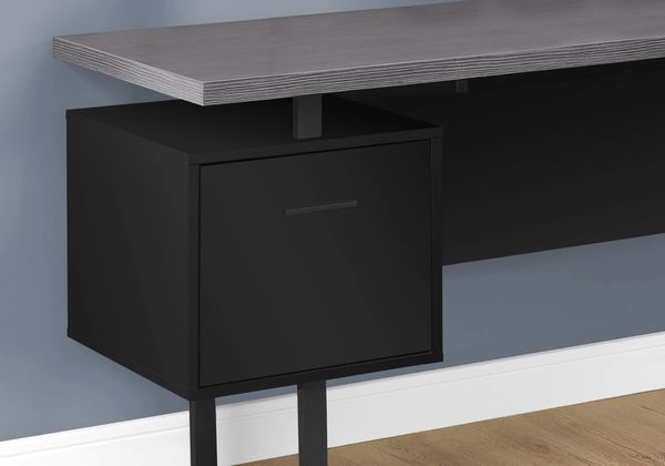 I 7432 Bureau En Coin Gris Et Noir