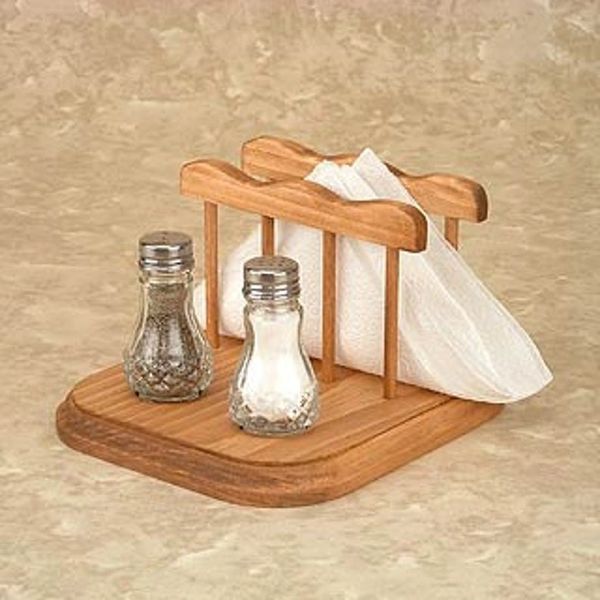 Salt and Pepper Shakers with Napkin Holder
