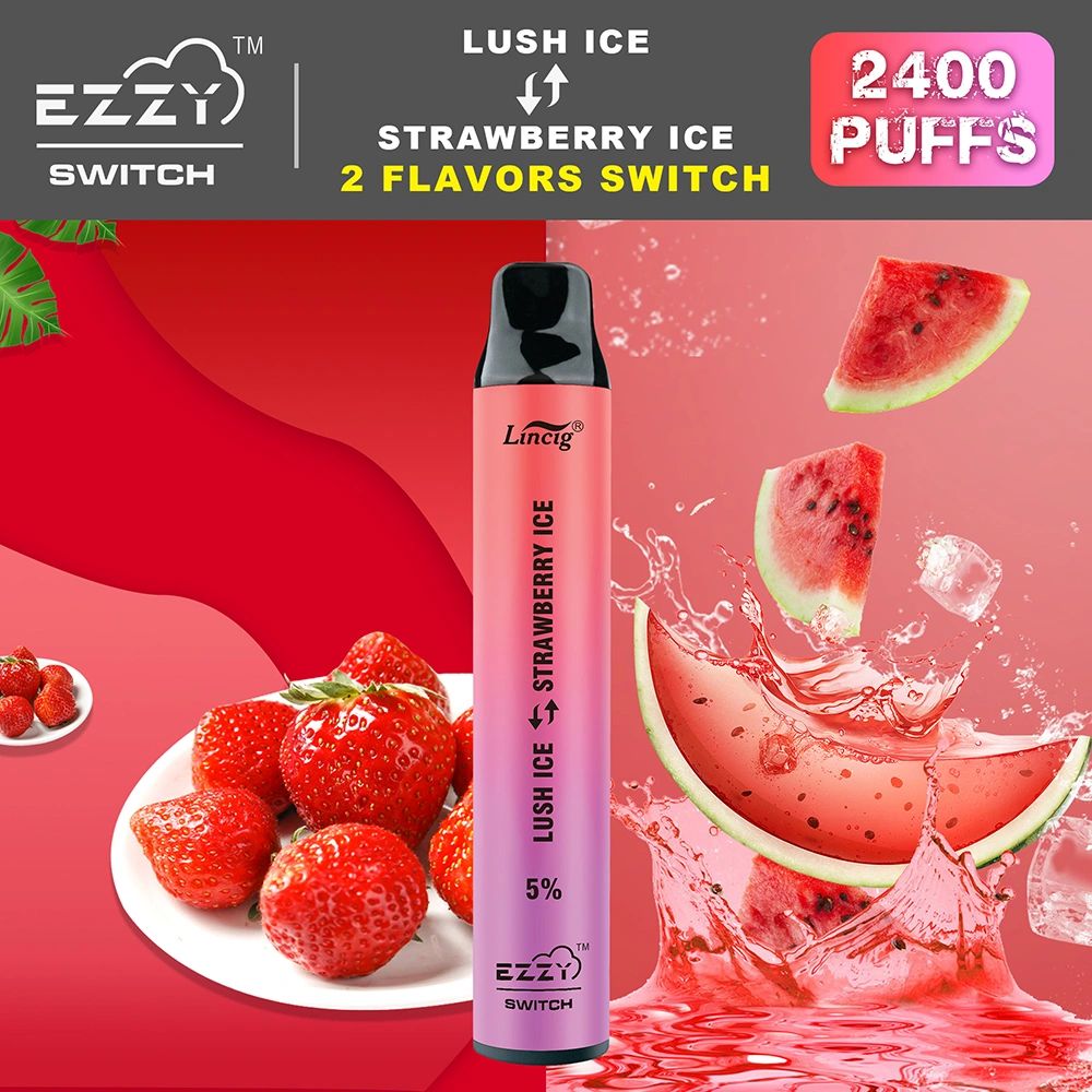 EZZY SWITCH ( 2 FLAVORS) Disposable 2400 PUFFS - LUSH ICE = STRAWBERRY ICE