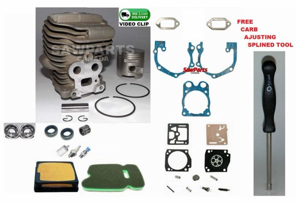 `HUSQVARNA, Partner K750 CYLINDER KIT NIKASIL 51MM 3 Bearing-Seal-Filter-Gasket