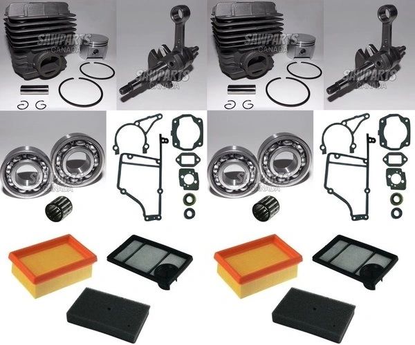 `STIHL TS400 OVERHAUL REBUILD KIT STANDARD 49MM 2-PACK + BONUS AIR FILTER COMBO