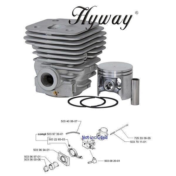 HUSQVARNA 395, 395XP BIG BORE CYLINDER WITH 394 CONVERSION KIT NIKASIL 58MM