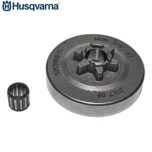 HUSQVARNA T540 XP II O.E.M. ORIGINAL CLUTCH DRUM, BEARING AND 3/8" 6 TOOTH SPUR SPROCKET