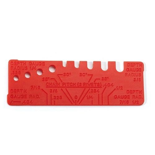 CHAINSAW DRESSER STONE PROFILE CONTOUR, BAR-CHAIN GAUGE-PITCH AND FILE MEASURING TOOL