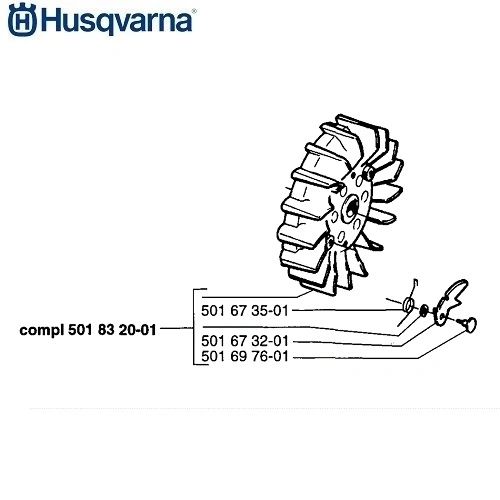 HUSQVARNA O.E.M. ORIGINAL FLYWHEEL FITS 165RX, 265RX