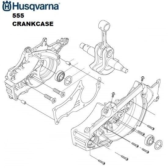 HUSQVARNA 555 XP, XPG O.E.M. COMPLETE CRANKCASE