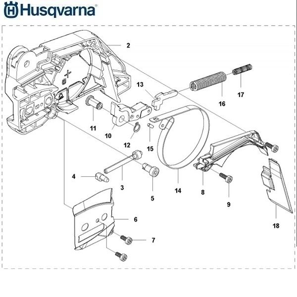 HUSQVARNA 543 XP, XPG O.E.M. ORIGINAL CLUTCH/BRAKE/SPROCKET COVER ASSEMBLY 577 43 38-01