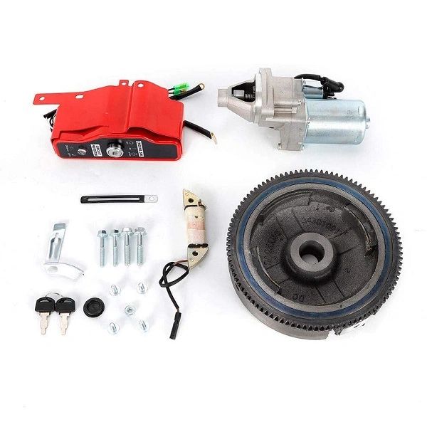 `HONDA GX390, GX340 Electric Start Kit Flywheel Ignition Starter Motor Key Switch Coil Kit