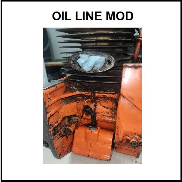 How-To Mod for Husqvarna 180, 280, 285, 298, 380, 480, 1100, 2100, 2101 OIL LINE