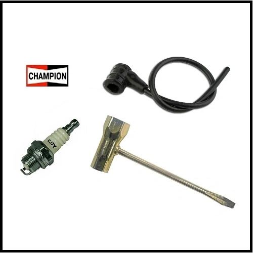 `T-WRENCH (3/4"-19mm) X (1/2"-13mm), 18'' SPARK PLUG WIRE, CHAMPION CJ7Y SPARK PLUG COMBO SERVICE PACK