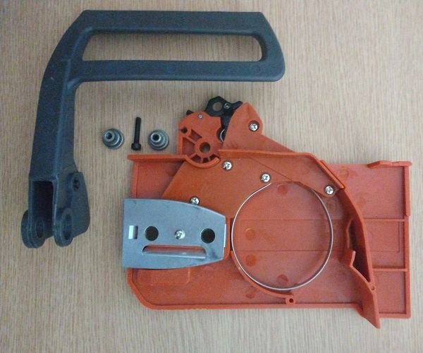 HUSQVARNA 50, 51, 55 chain sprocket cover with brake lever, (missing Leaf Control Spring) Clearance