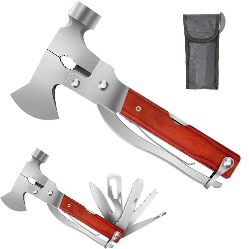 Ultimate Axe Survival Gear Tool, 15 in 1, Hatchet, Hammer, Plier, Wire Cutter, Saw, Screwdriver, Knife POCKET MULTI TOOL