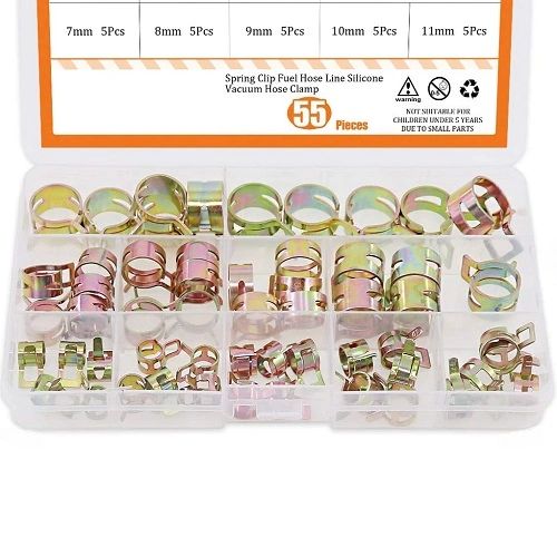 ~^55 PIECE SPRING BAND FUEL LINE CLAMP ASSORTMENT SET