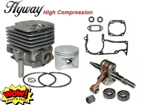 `HUSQVARNA 362, 365*, 371, 371K, 372*, 372K*, 375*, 375K* Jonsered 2063, 2065, 2071, 2163, 2171 *EPA BIG BORE Hyway CYLINDER-POP-UP PISTON OVERHAUL KIT NIKASIL 52MM