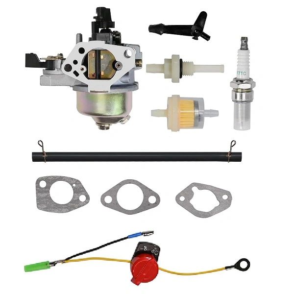 `HONDA GX390 13 HP CARBURETOR, GASKET, FUEL LINE, FILTER, SWITCH, SPARK PLUG KIT