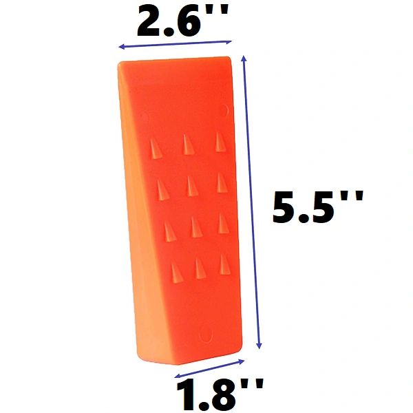 ~^5.5" Wood Grain/Barbed ABS Orange Plastic Felling Wedge