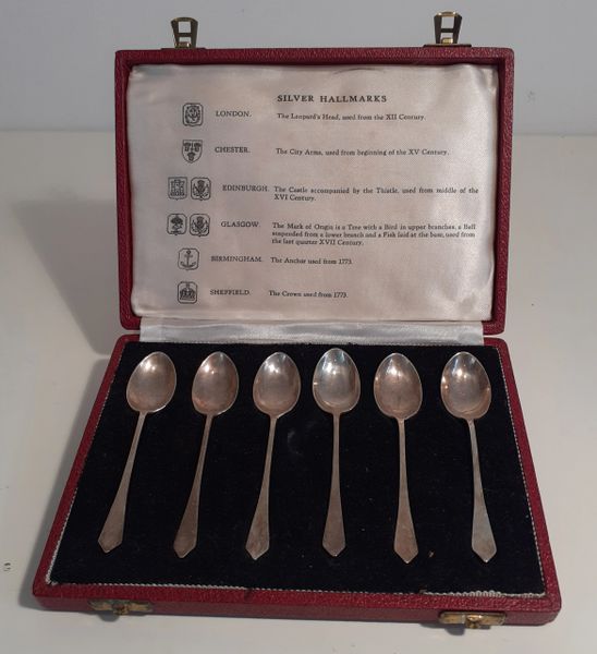 Silver Spoons with six different Assay Office Marks