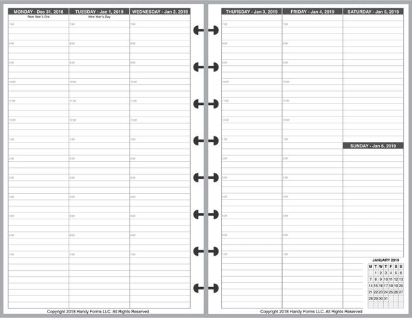 LVJ Weekly Planner, 2 Pages per Week, 2 Pages per Month (Style V)