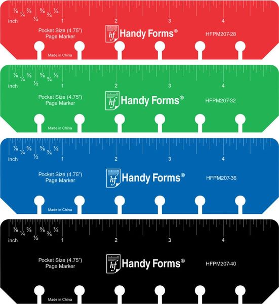 FPK / HPP Pocket Size Page Marker Set - 4 Pieces For Ring Binders