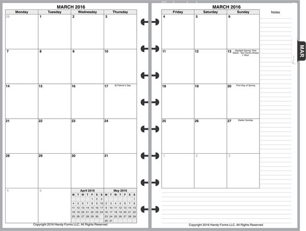 LVJ Monthly Planner, 2 Pages per Month, 7-Columns, No Lines