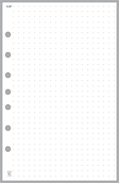 8.5" x 7" Dot Grid Paper 1/4" Dot Spacing