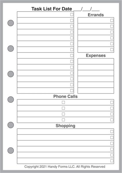 HPP Pocket-Plus Daily Task List