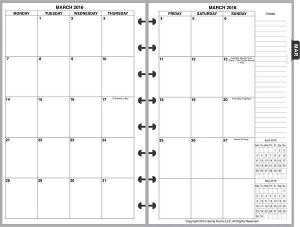 LVJ Monthly Planner, 2 Pages per Month, 8-Columns, No Lines