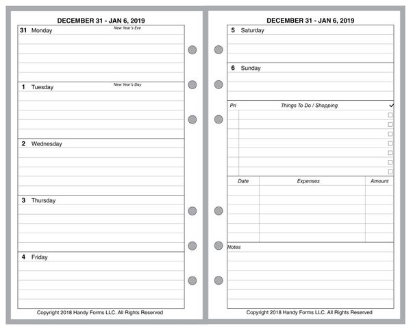 FCC Weekly Planner, 2 Pages per Week, 2 Pages per Month, with Lines (Style C)