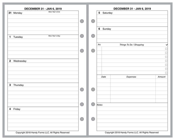 FCC Weekly Planner, 2 Pages per Week, 2 Pages per Month, with Lines (Style C)
