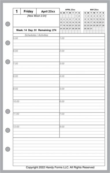 FCC Daily and Monthly Planner, 1 Page per Day, 2 Pages per Month, Style C