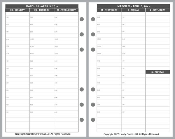 FCC Monthly, Weekly and Daily Planner, 2 Pages per Month, 2 Pages per Week, 2 Pages per Day, Style VA