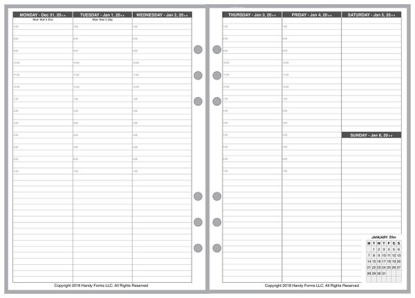 Hourly/Daily Planner Inserts for A5 Planners 