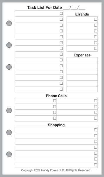 FCP Franklin Pocket Size Daily Task List