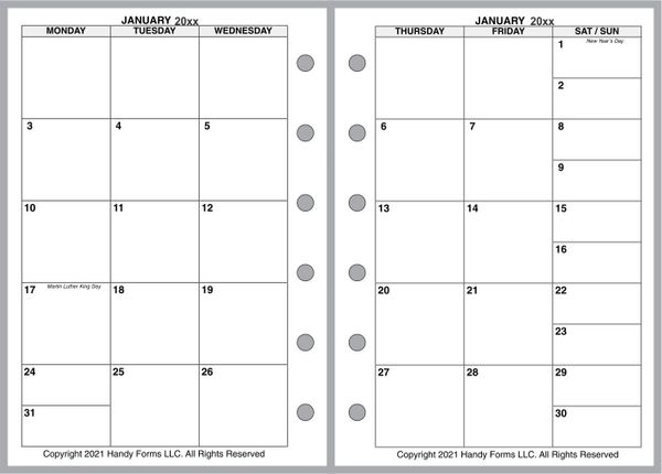 HPP Monthly Planner, 4 Pages per Month, No Lines