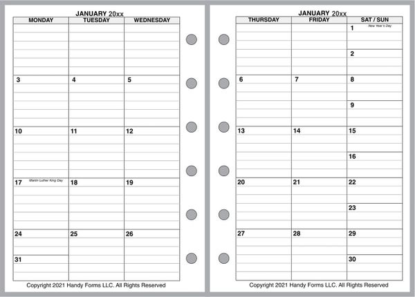 HPP Monthly Planner, 2 Pages per Month, With Lines