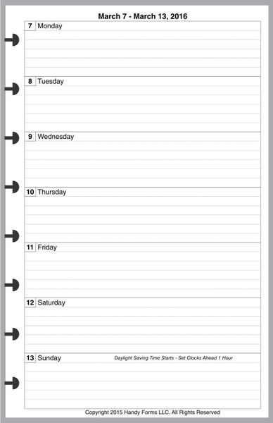 LVJ Weekly Planner, 1 Page per Week, 2 Pages per Month, with Lines (Style A)