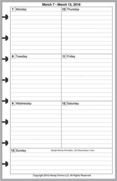 LVJ Weekly Planner, 1 Page per Week, 2 Pages per Month, with Lines (Style C)