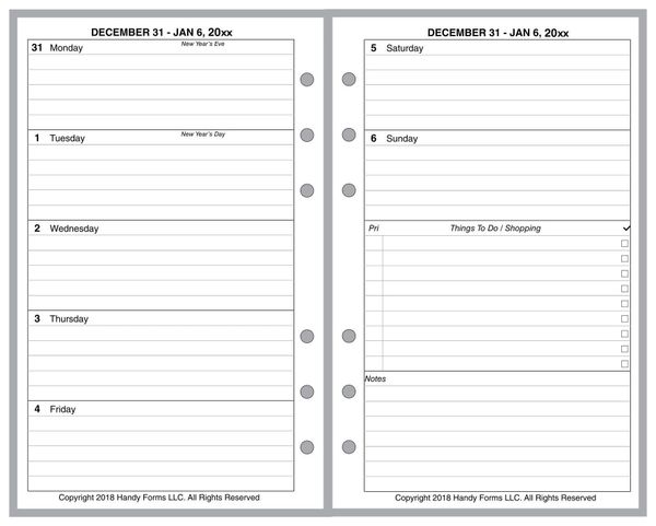 FCC Weekly Planner, 2 Pages per Week, 2 Pages per Month, with Lines (Style D)