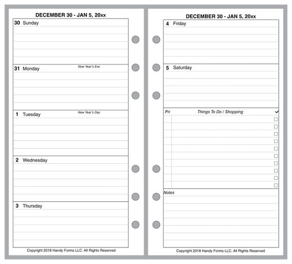 FPL Weekly Planner, 2 Pages per Week, 2 Pages per Month, with Lines (Style D)