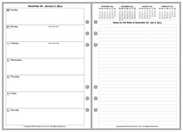 A5 Weekly Planner, 2 Pages per Week, 2 Pages per Month, No Lines. Style ...