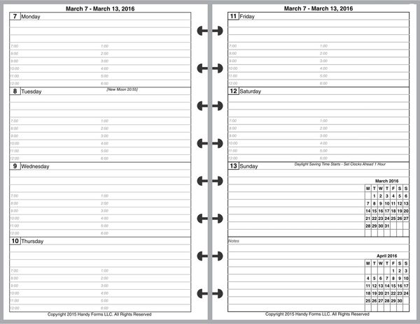 LVJ Weekly Planner, 2 Pages per Week, 2 Pages per Month, with Lines, with Appt Times